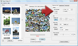 Create professional looking custom digital photography collages in different shapes