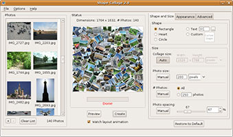 A photo collage created by Shape Collage in Linux Ubuntu