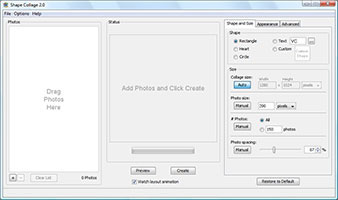 Shape Collage screenshot in Windows Vista
