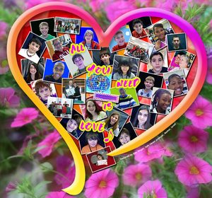 On a flower background