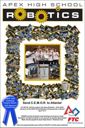 A robotics team poster